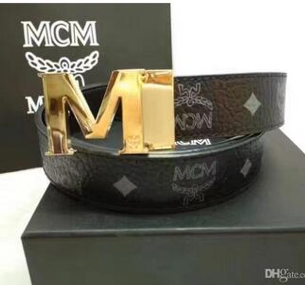

2019 fashion brand designer s real leather g buckel belt men and women mcm luxury big buckle belts brand box, White;black