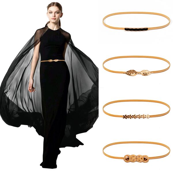 

elastic female belts luxury women waist belt ladies girls dress stretch belt leaf flower shape cummerbunds cinturones para mujer, Black;brown