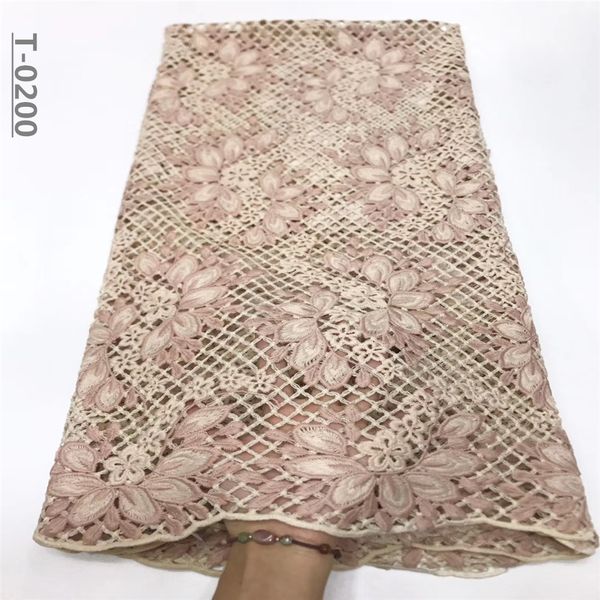 

new design nigerian embroidery african cord lace fabric water soluble lace for wedding evening dress, Black;white