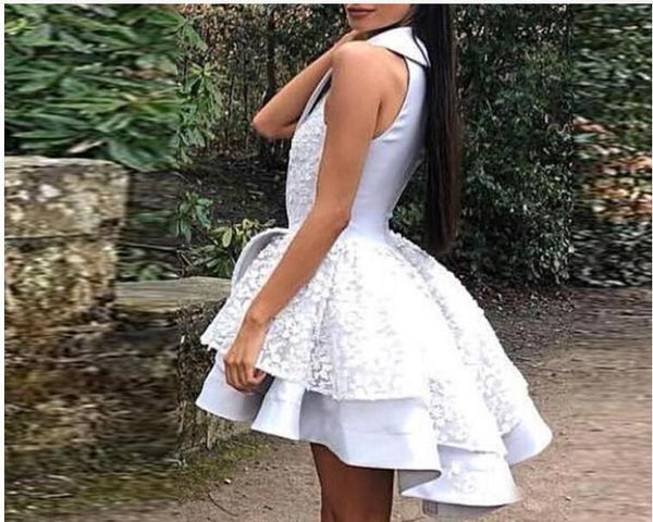 

deep v-neck lace appliques prom dresses sleeveless short mini vestidos de homecoming party gowns pleated graduation party gowns, Red