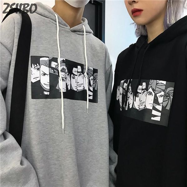

lead men's hoodies naruto harajuku hoodie japanese anime funny printed fun streetwear fashion casual male's sweatshirt coats, Black