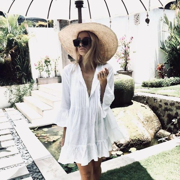 

sarongs cover-ups summer women beach wear white cotton tunic dress bikini bath sarong wrap skirt swimsuit cover up, Blue;gray