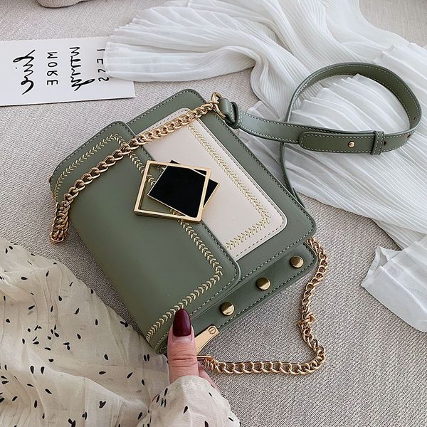 

chain pu leather crossbody bags for women 2019 small shoulder messenger bag special lock design female travel handbags