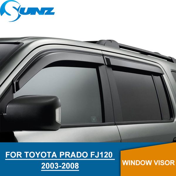 

window visor for toyota prado 2700 fj120 2003 -2008 side window deflectors rain guards for toyota prado fj120 2003-2008 sunz