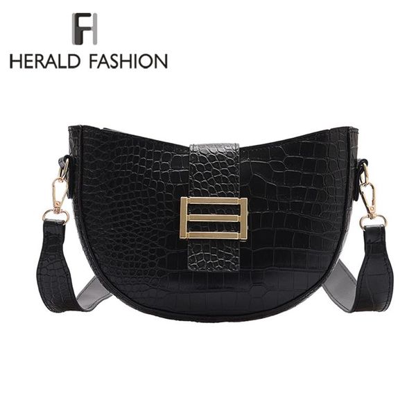

trendy crocodile pattern pu leather women crossbody bag saddle bag shoulder strap bags fashion wild messenger bags tote purse