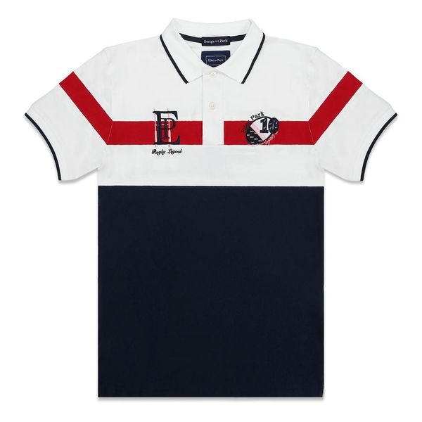 

2019 fashion pattern new man shirt short sleeve with material serige eden park with superior cotton material, White;black