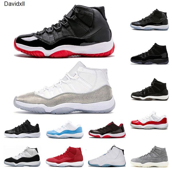 

11 11s 2020 bred basketball shoes breathable running shoes metallic silver concord high 45 sports sneakers size 7-13