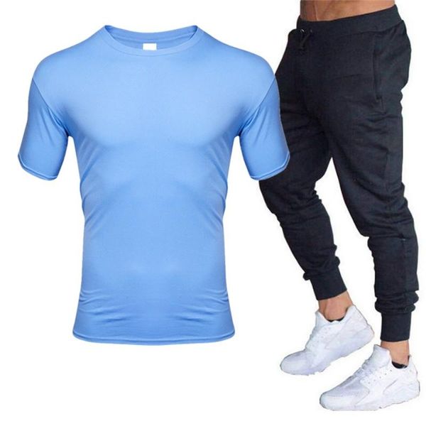 

summer cotton fashion men's t-shirt short-sleeved t-shirt fashionbrand pure color high-quality men's suit, Gray