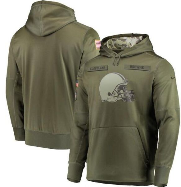 

2019 men cleveland sweatshirt browns salute to service sideline therma performance pullover hoodie olive