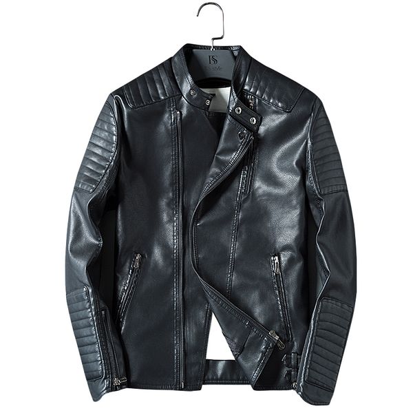 

new brand autumn mens leather jackets winter thick coats men velvet faux biker motorcycle jacket warm coat male outerwear k211, Black