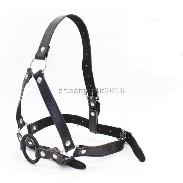 Bondage Boca Aberta Bola de Fixação Oral Arnão Facial Máscara Cabeça Cabeça Roleplay Harness 876e