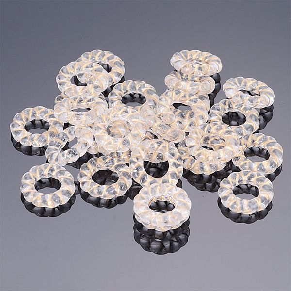 

miasol transparent acrylic ring donuts antique design beads with gold lined spacer charms for diy jewelry making accessories, Black