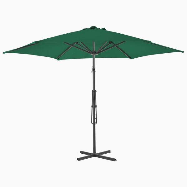 

outdoor umbrella with steel pole 300 cm green garden sets