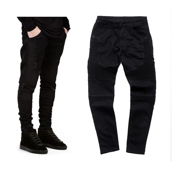 

new arrival design slim fit fashion biker jeans fashion men jeans for men good quality stretchy pants black trousers, Blue