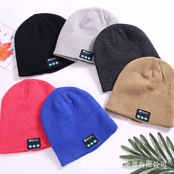 

женщины мужчины knit beanie hat for bluetooth stereo knit cap winter warm череп кабель cap беспроводные наушники наушники xmas партия шляпы
