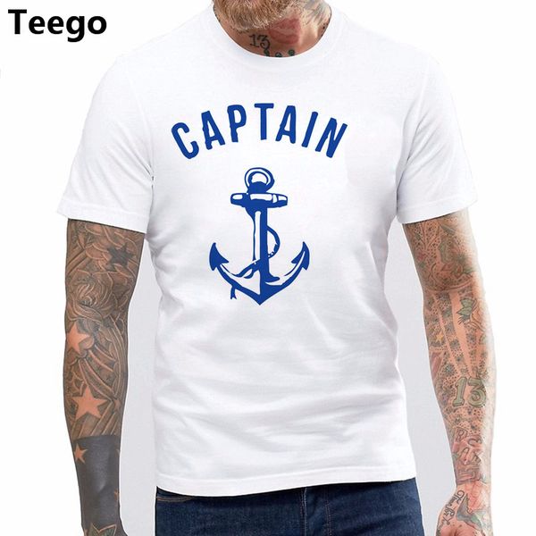

diy style mens t shirts t shirt men captain t-shirt anchor navy nautical sea ocean sailor ship marine beach shirt, White;black