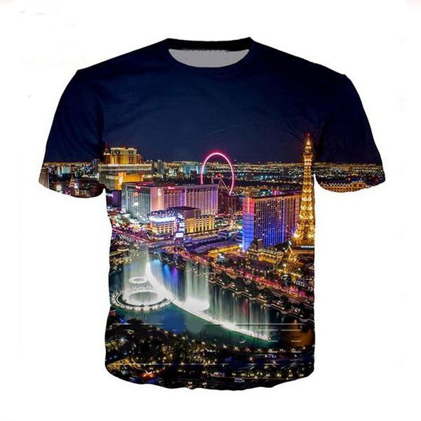

new fashion mens / womans las vegas shirt summer style funny 3d print casual t-shirt plus size af0494, White;black