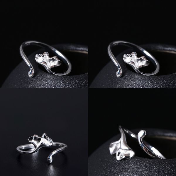 

925 s silver оригинальность конструкции leaf ring темперамент fresh гинкго hatch кольцо twins цветок и серебряные украшения серьги для дам, Golden
