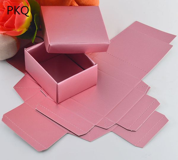 

20pcs/lot rose gold color gift cardboard box with lid, small wedding candy/chocolates packing boxes jewel box
