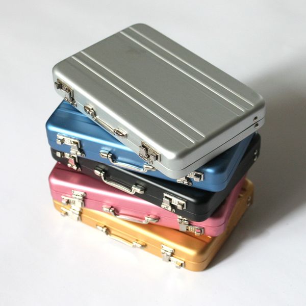 Творческий Пароль Сейф Алюминиевый Держатель карты мини чемодан Визитная Карточка Подарок На День Рождения для Отца Друг