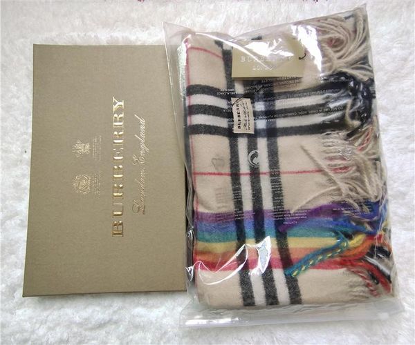 

Cla ic rainbow plaid fringed carf hawl fa hion women autumn and winter wool thick tyle 180 70cm can be whole ale, Black;white