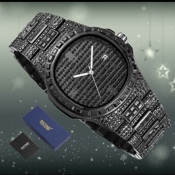 

hip hop iced out watch men women steel gold quartz mens watches diamond wristwatch male clock relogio masculino, Slivery;brown