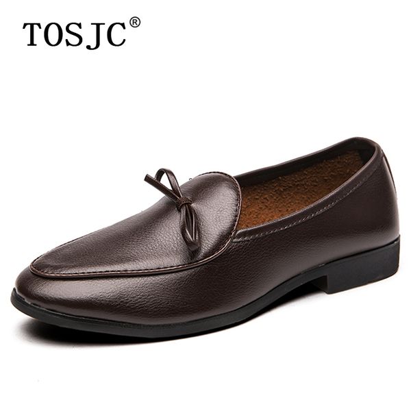 

tosjc fashion men oxfords lightweight office business shoes male breathable slip-on formal shoes soft pu leather wedding, Black