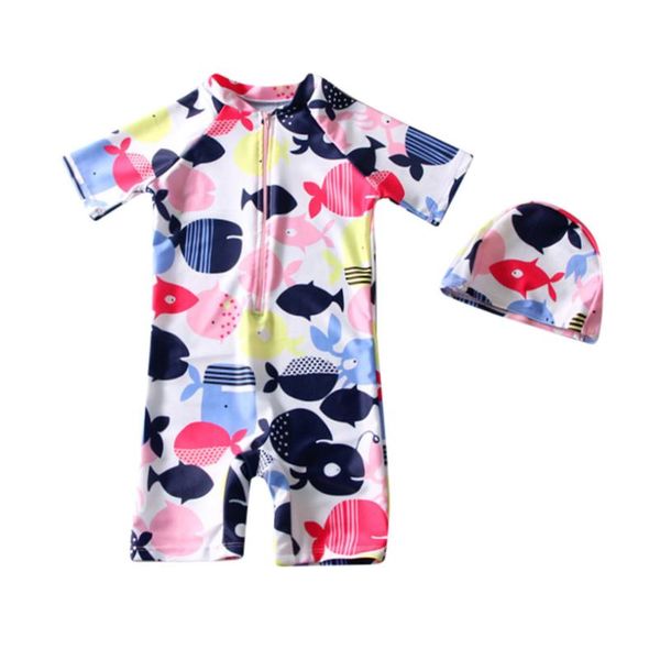 

boys baby girls one piece swimsuit summer2020 swimsuit girls cartoon cute print one piece swimwear kids beach wetsuit a56