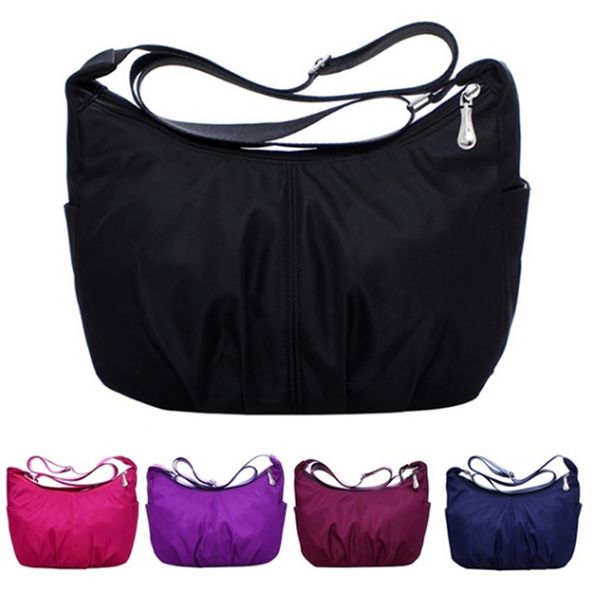 

nylon waterproof shoulder bag solid color casual messenger mummy bag women shoulder bags hobos crossbody bags sale