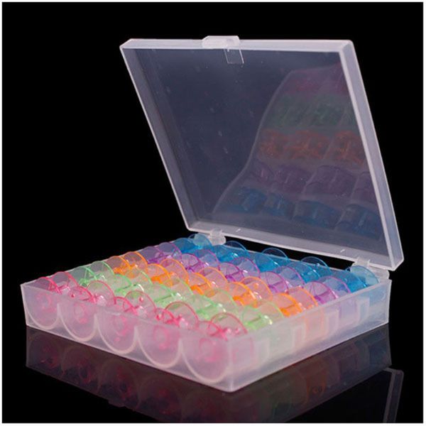 

1 компл. пластик 25 шт. один шпулька швейная машина катушки с нитью футляр для хранения коробка для домашнего шитья, Black