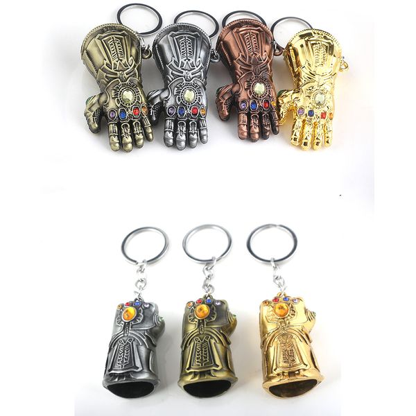 

thanos infinity gauntlet keychain marvel movie the avenger 3 infinity energy gem gauntlet key rings fashion jewelry, Silver