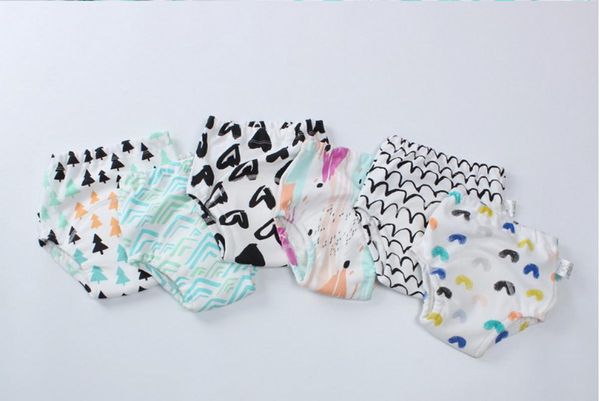 

dhl 50pcs pure cute baby diapers reusable nappies cloth diaper washable baby cotton training pants panties nappy