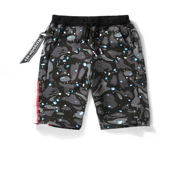 

mens summer shark printed shorts teenager camouflage sports short pants fashion loose clothing black casual apparel, White;black