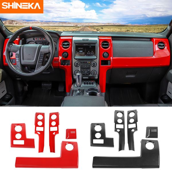 

shineka interior mouldings for f150 raptor car center console panel decoration stickers kits for f150 raptor 2009-2014
