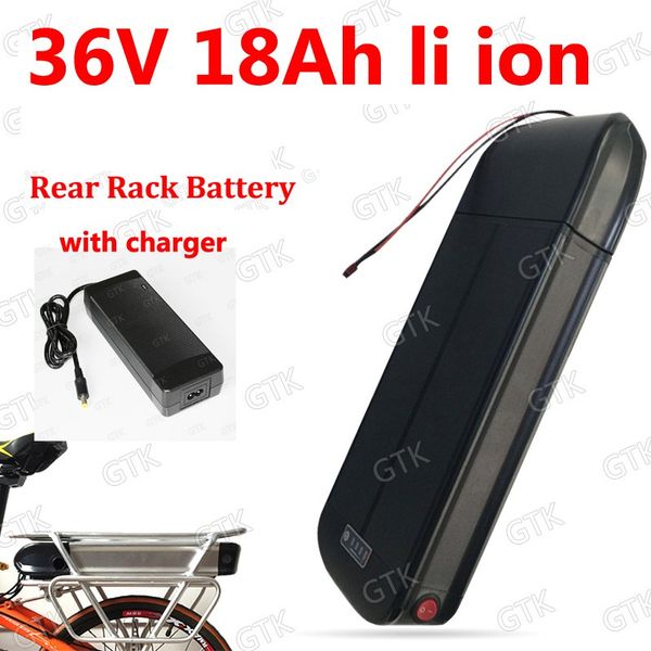 

36v 18ah lithium li ion battery 10s 18650 rear rack battery for electric bicycle bbs01 bbs02 750w ebike + charger