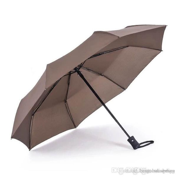 

full-automatic umbrella multi colors durable long handle three-fold business umbrella custom creative design promotion umbrella bh0053