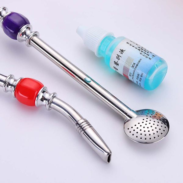 

3in1 stainless steel drinking straw spoon tea filter yerba mate straws bombilla gourd reusable tea tool washable bar accessory 4