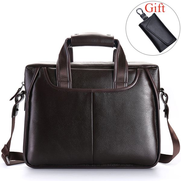 

100% genuine leather men's briefcase large capacity men handbags business men shoulder messenger bag natural cowskin lapbag
