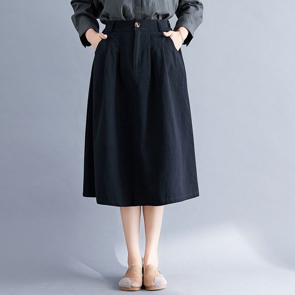 

thin office a line skirts women elegant long skirt plus size solid black green beige brief basic high waist summer workwear#g7