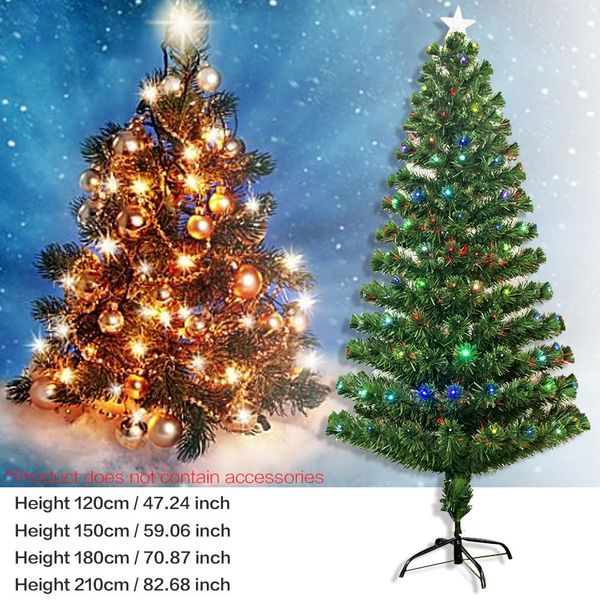 

colorful optic fiber lamp green christmas tree iron stand home festival decoration