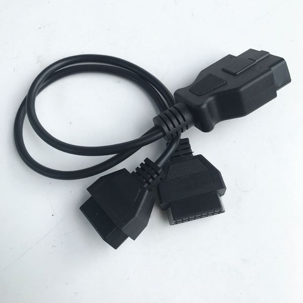 

selling for obd2 obd ii 16pin splittet adapter cable16 pin male to dual female obd 2 extension connector