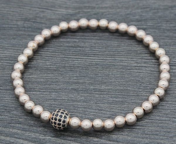 

8mm uiy43 gold silver copper crown ball micro pave cz zircon cubic zirconia bracelet rope thread adjusted bead macrame charm, Black