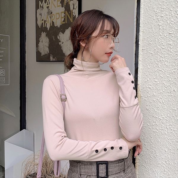 

base 2019 early autumn slim casual long sleeve t- women's wear base shirt 2019 early autumn slim casual long sleeve t-shirt women, White