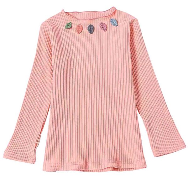 

girls shirts pink leaf winter t-shirt for girl cotton girls child shirt candy color kids blouse school baby warm sweatshirt, Blue