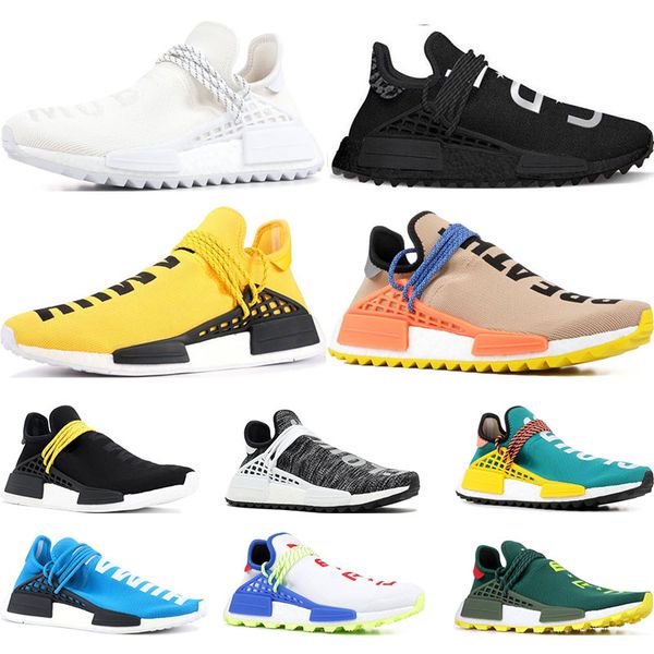 

new arrivel pharrell williams human race running shoes nerd black cream holi trainers mens women sports runner sneaker size 36-47