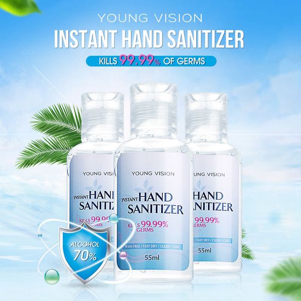 

55ml hand sanitizer disposable travel portable gel quick-dry wipe out bacteria antibacterial hand gel sanitizers wash 300pcs ljja3883