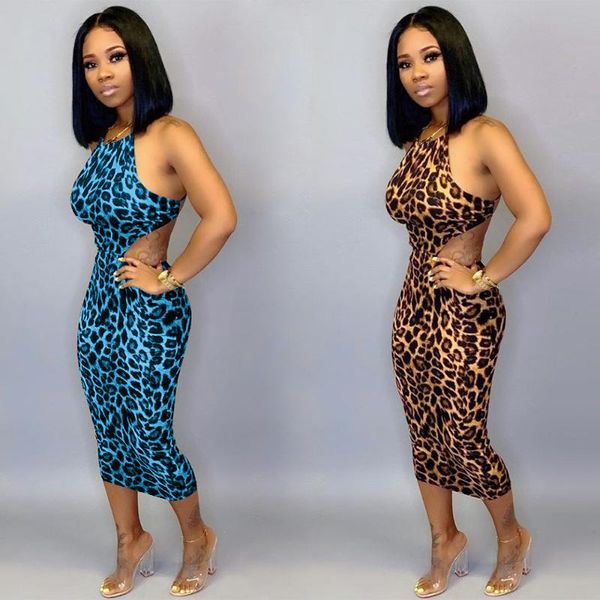 

plus size cheetah leopard bodycon dress women summer vestidos backless bandage oversized party club midi dresses, White