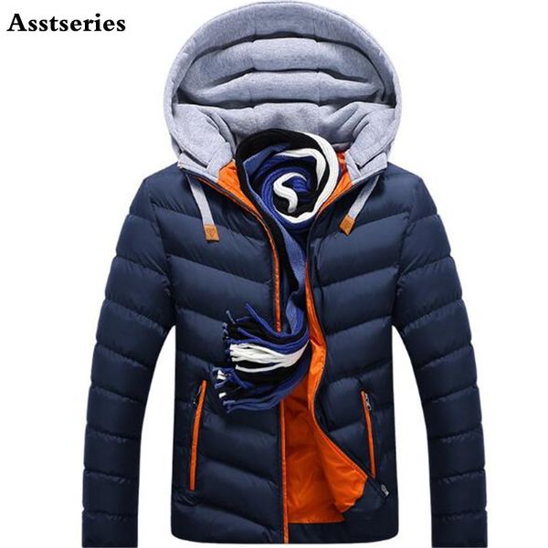 

hooded winter jacket men european style casual slim stand collar patchwork thick 4xl mens winter jackets parkas coats, Tan;black
