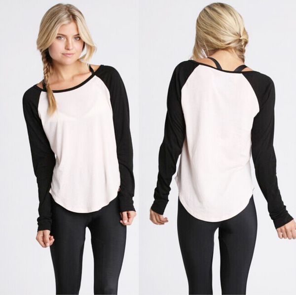 

fashion casual women's summer long sleeve cotton baseball t-shirt blouse au