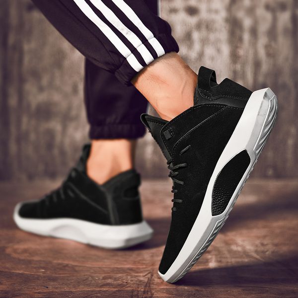 

men's shoes autumn & winter versatile trendy shoes sports casual shoe korean-style men cotton-padded with velvet england d, Black